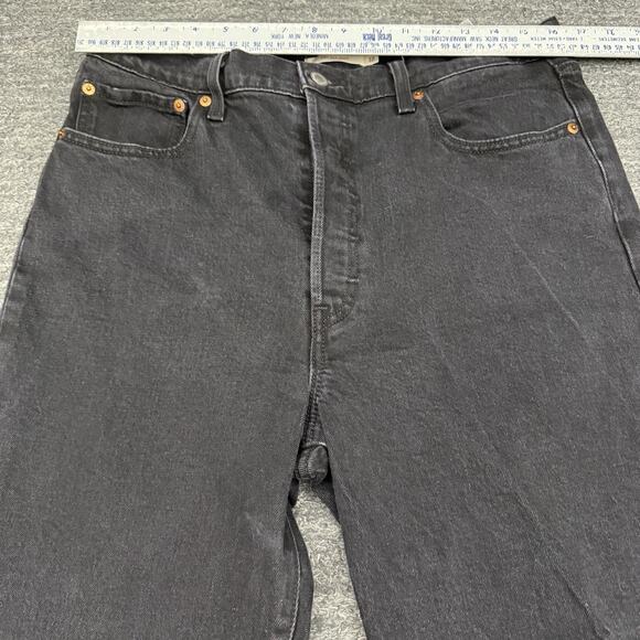 Levi's Premium Ribcage Bootcut Jeans Women 32 Black Premium Boot Western Stretch - Picture 3 of 12